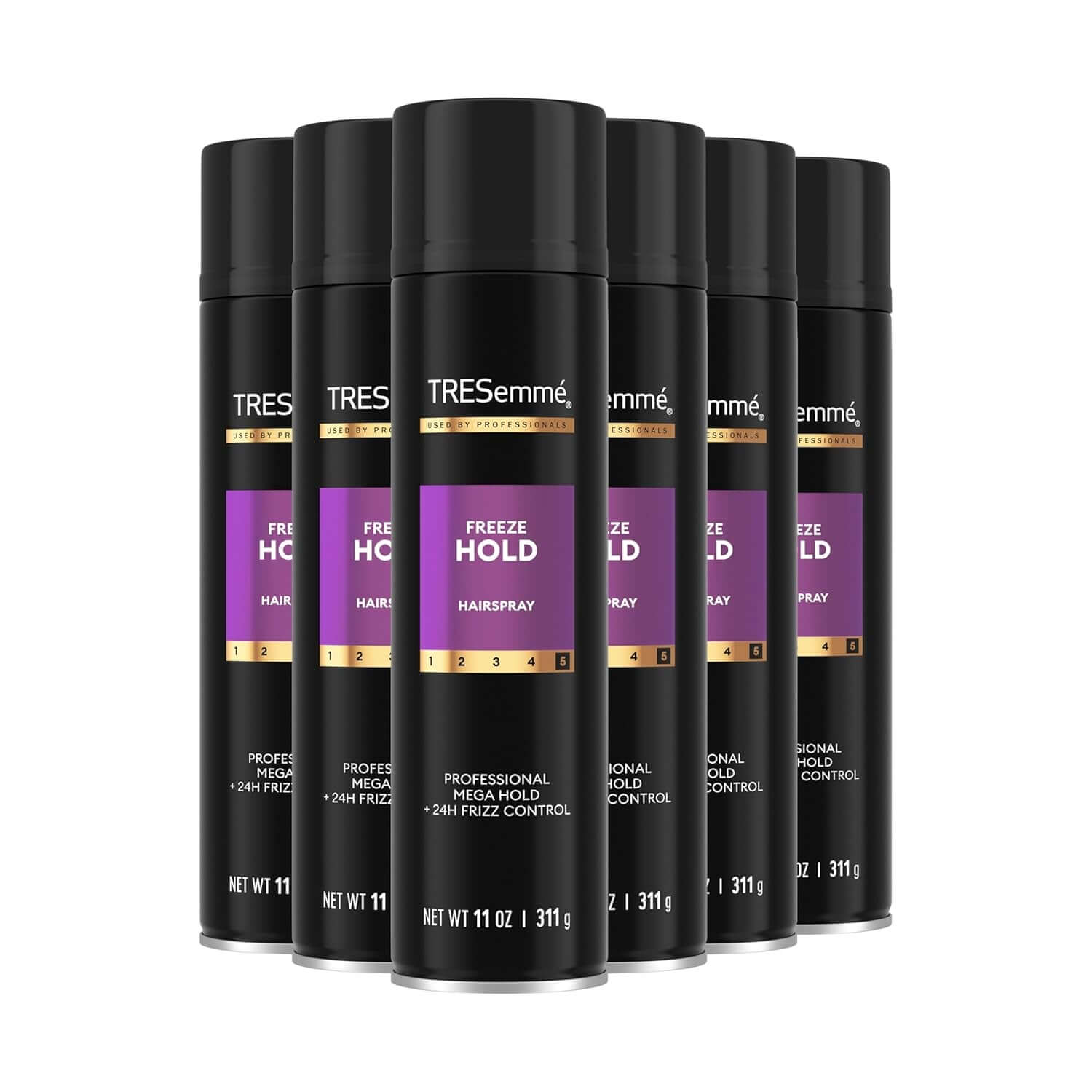 Hairspray Pack of 6 Freeze Hold for 24-Hour Frizz Control and All-Day Humidity Resistance 11 Fl Oz